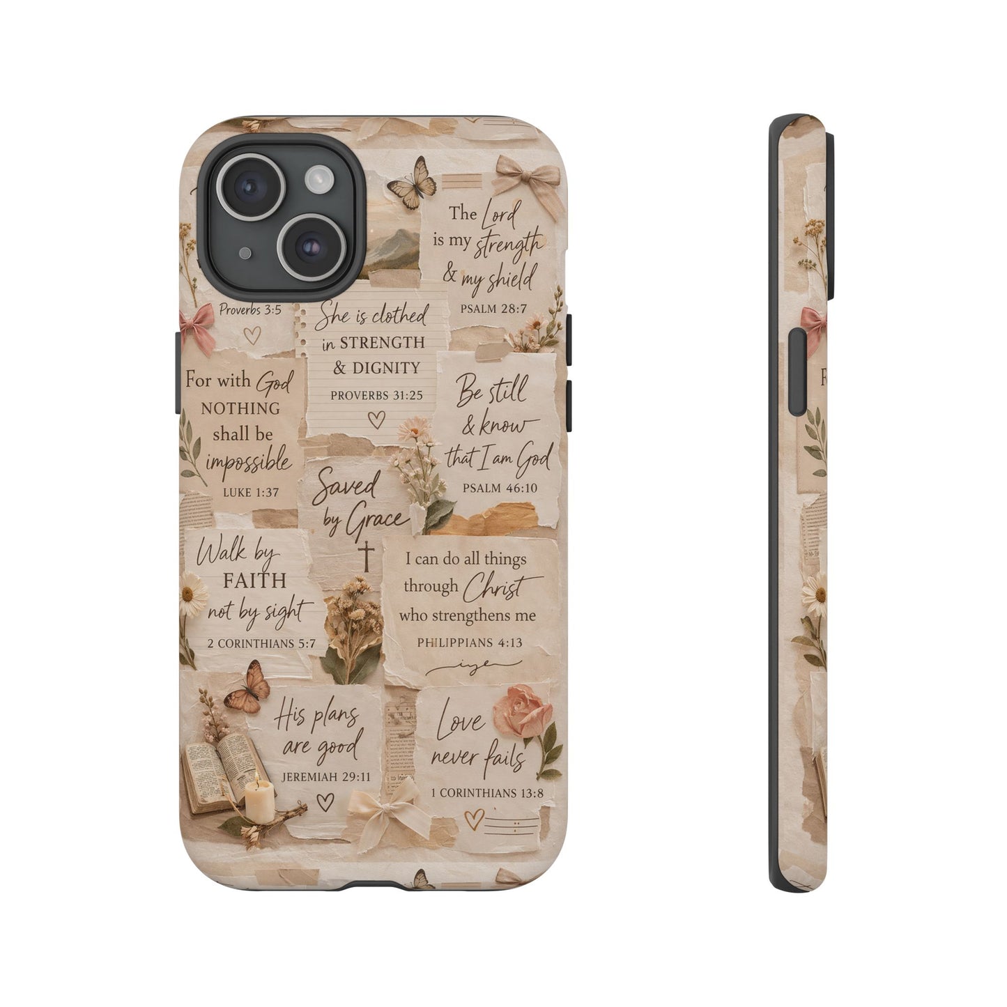 Christian Bible Verse Phone Case | Faith Scripture Aesthetic Floral Christian Case