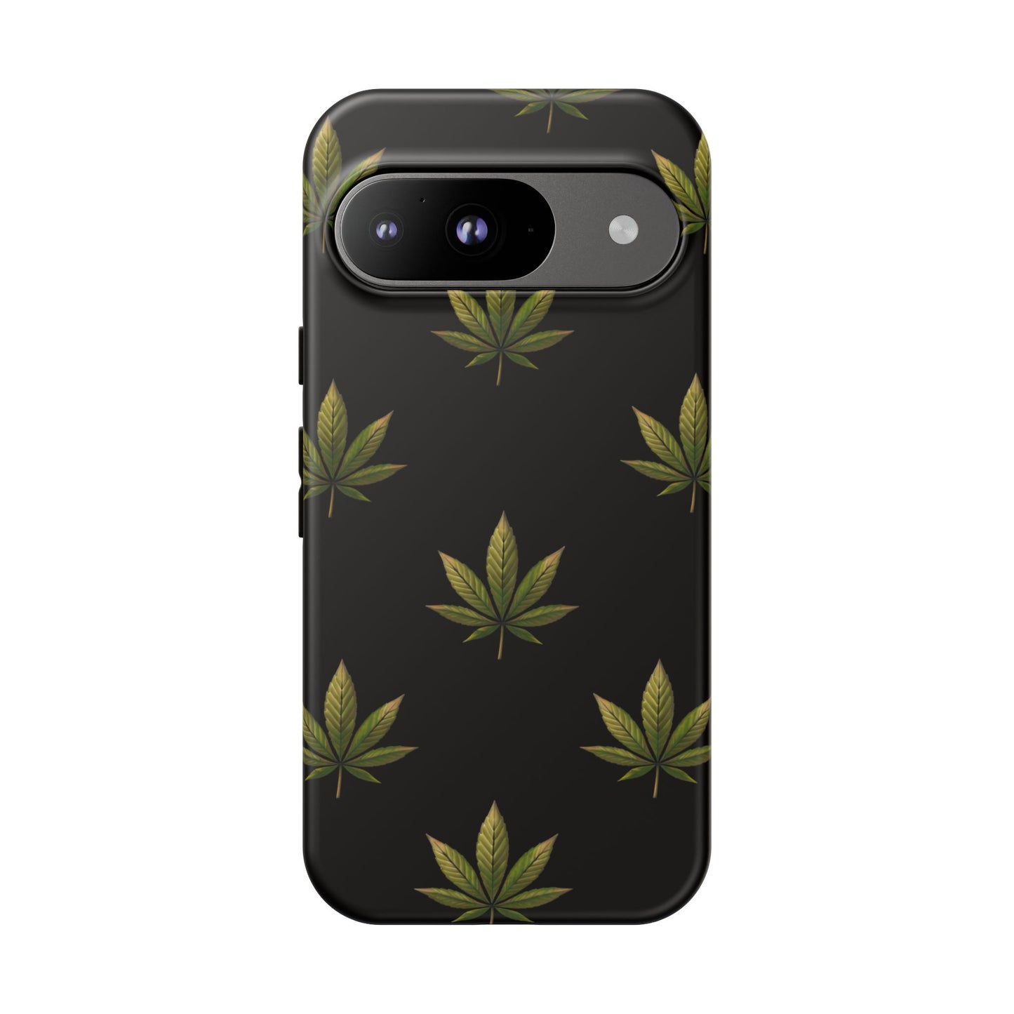 Cannabis Leaf Phone Case Green Weed Leaf Pattern Tough Protective Cover