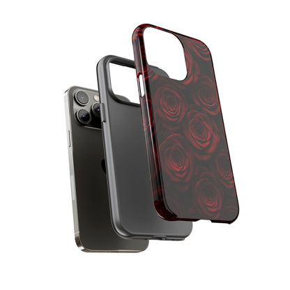 Dark Red Rose Phone Case – Gothic Floral Tough Case (iPhone, Samsung, Pixel)