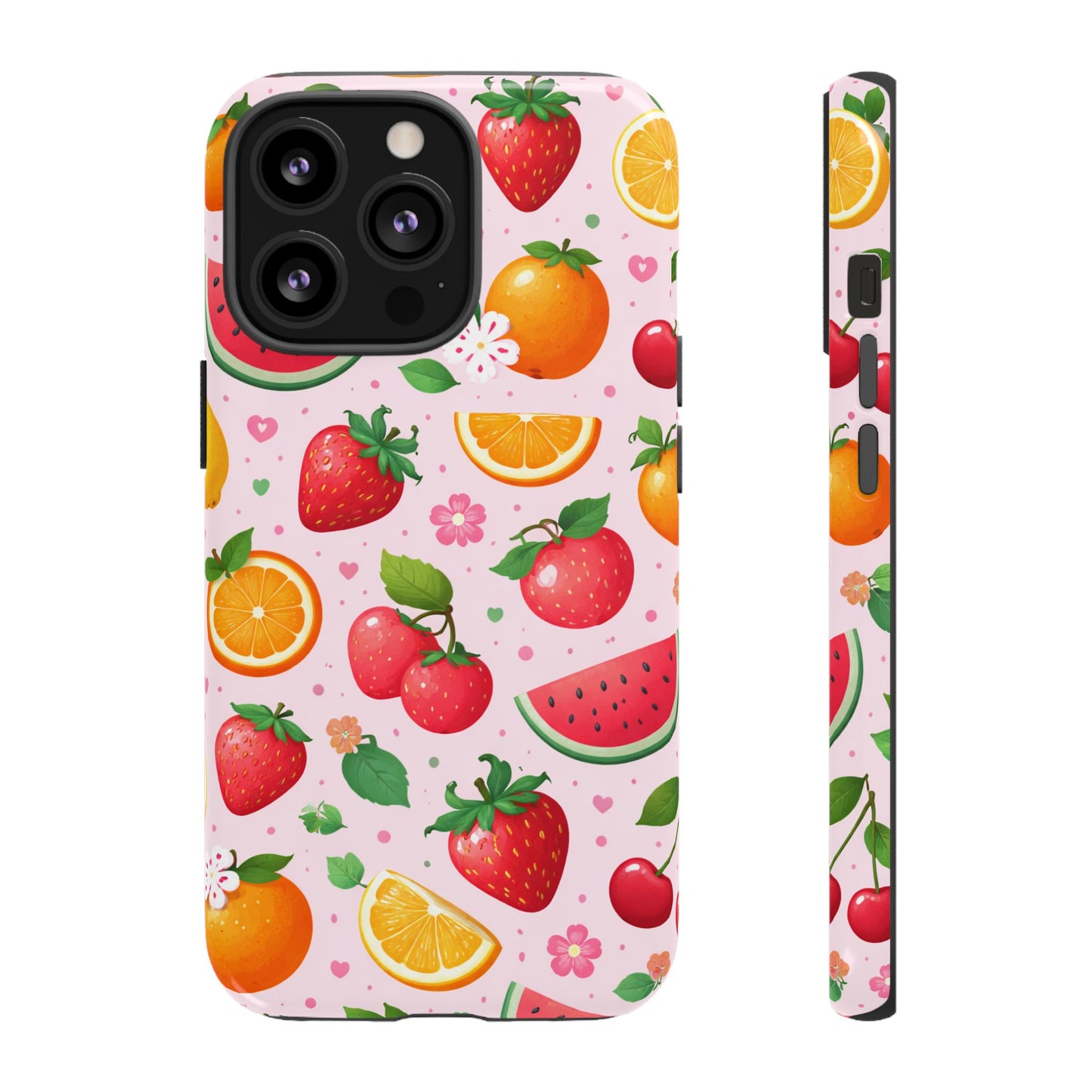 Fruit Phone Case – Tough Shockproof, Strawberry Cherry Citrus Summer Design for Iphone, Samsung Galaxy and Pixel