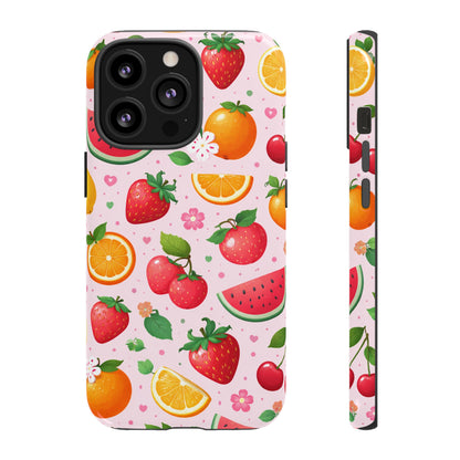 Fruit Phone Case – Tough Shockproof, Strawberry Cherry Citrus Summer Design for Iphone, Samsung Galaxy and Pixel