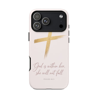 Psalm 46:5 God Is Within Her Christian Cross Phone Case Faith Gift
