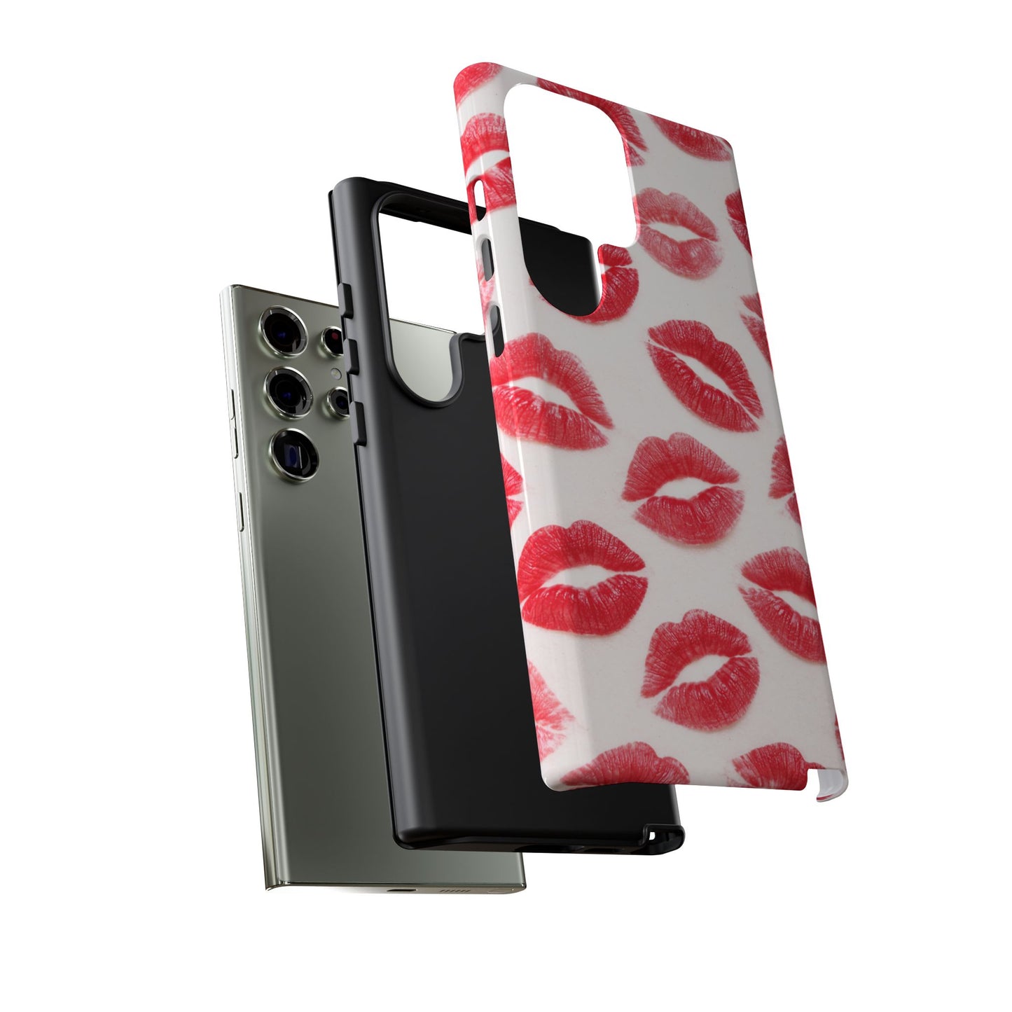 Red Lipstick Kiss Phone Case – Sexy Lip Print Pattern Tough Protective Cover