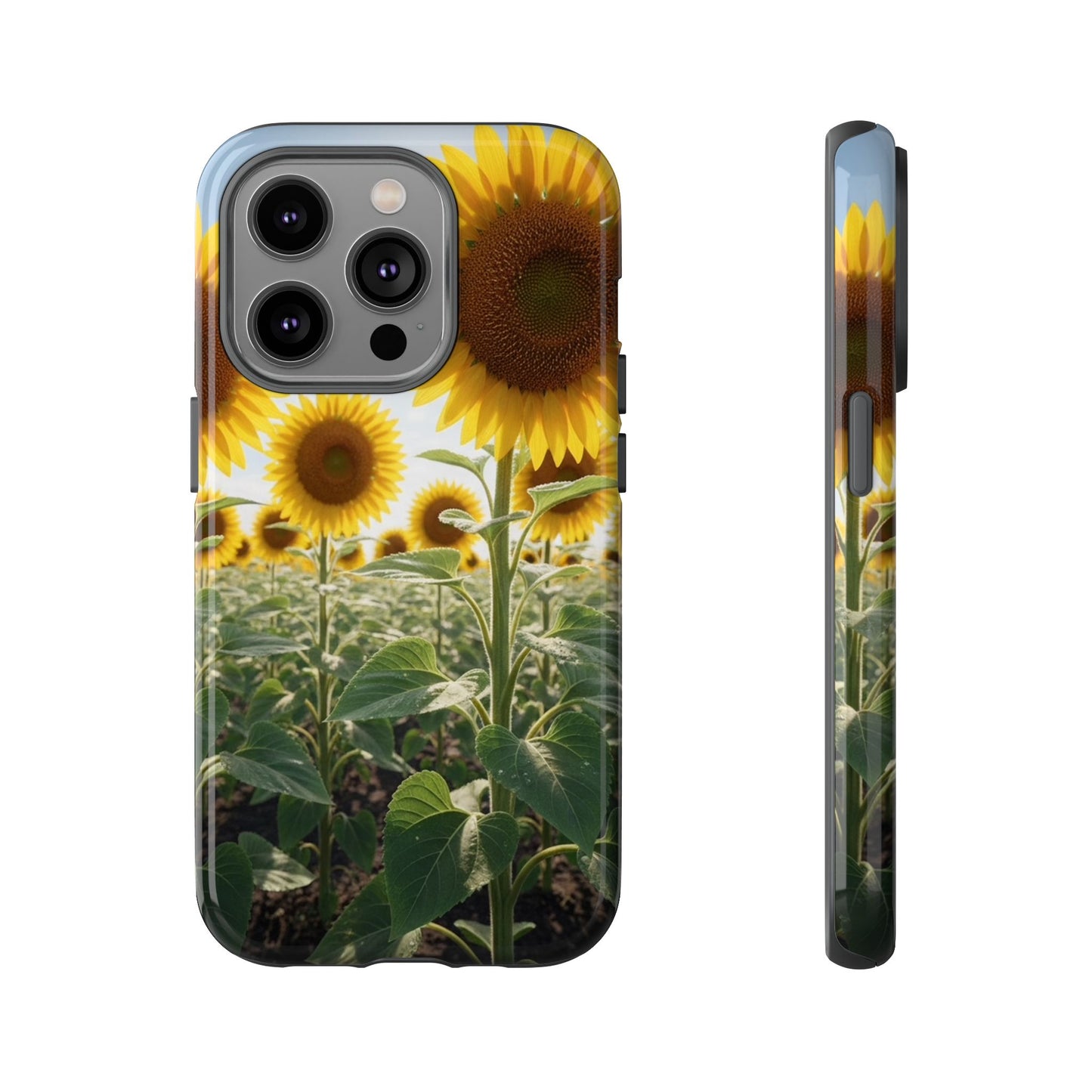 Sunflower Field Phone Case | Golden Hour Floral Aesthetic | Bright Summer Tough Case