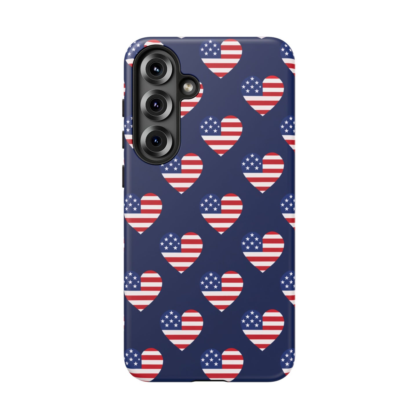 Patriotic American Flag Heart Phone Case – Tough Shockproof, USA Stars & Stripes for Iphone, Samsung Galaxy and Pixel