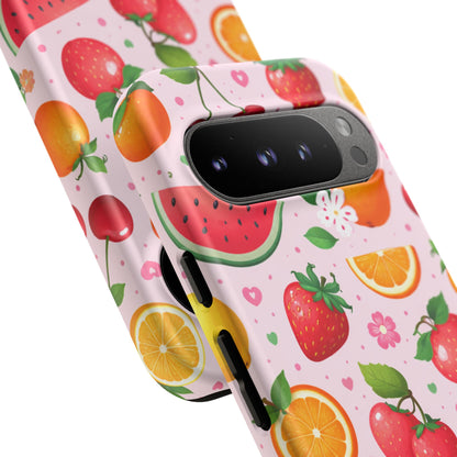 Fruit Phone Case – Tough Shockproof, Strawberry Cherry Citrus Summer Design for Iphone, Samsung Galaxy and Pixel