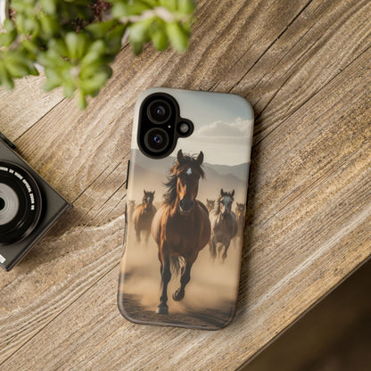 Running Horses Phone Case | Wild Mustang Herd Tough Protective Cover
