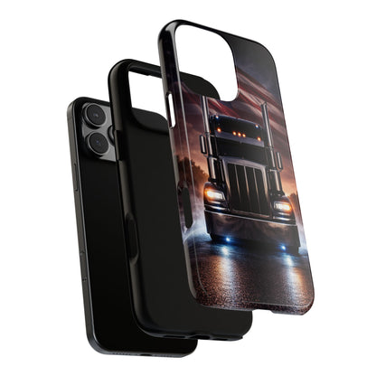 Semi Truck Phone Case American Flag Big Rig Trucker Gift iPhone Samsung