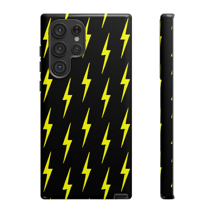 Yellow Lightning Bolt Tough Phone Case | Bold Electric Pattern Case for Iphone, Samsung Galaxy and Pixel