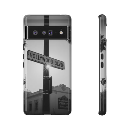 Hollywood Blvd Phone Case | Vintage Los Angeles Street Sign | Black & White LA Aesthetic