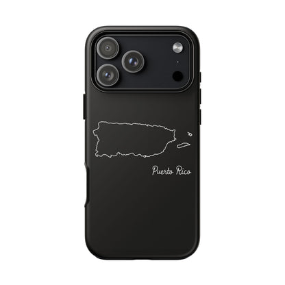 Puerto Rico Outline Phone Case – Minimal Country Map Tough Case (iPhone, Samsung, Pixel)