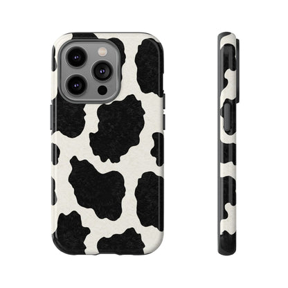 Black & White Cow Print Phone Case | Aesthetic Tough Protective Case