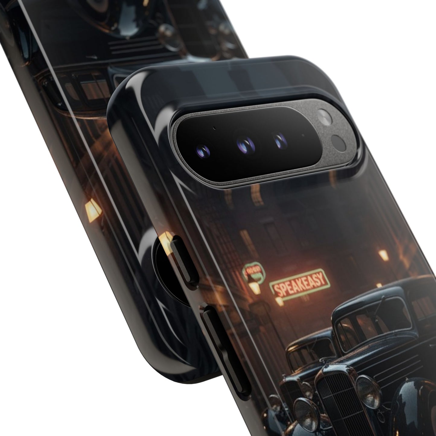 Vintage Classic Car Phone Case | Retro Noir Aesthetic | 1930s Street Scene Tough Case for iPhone & Samsung