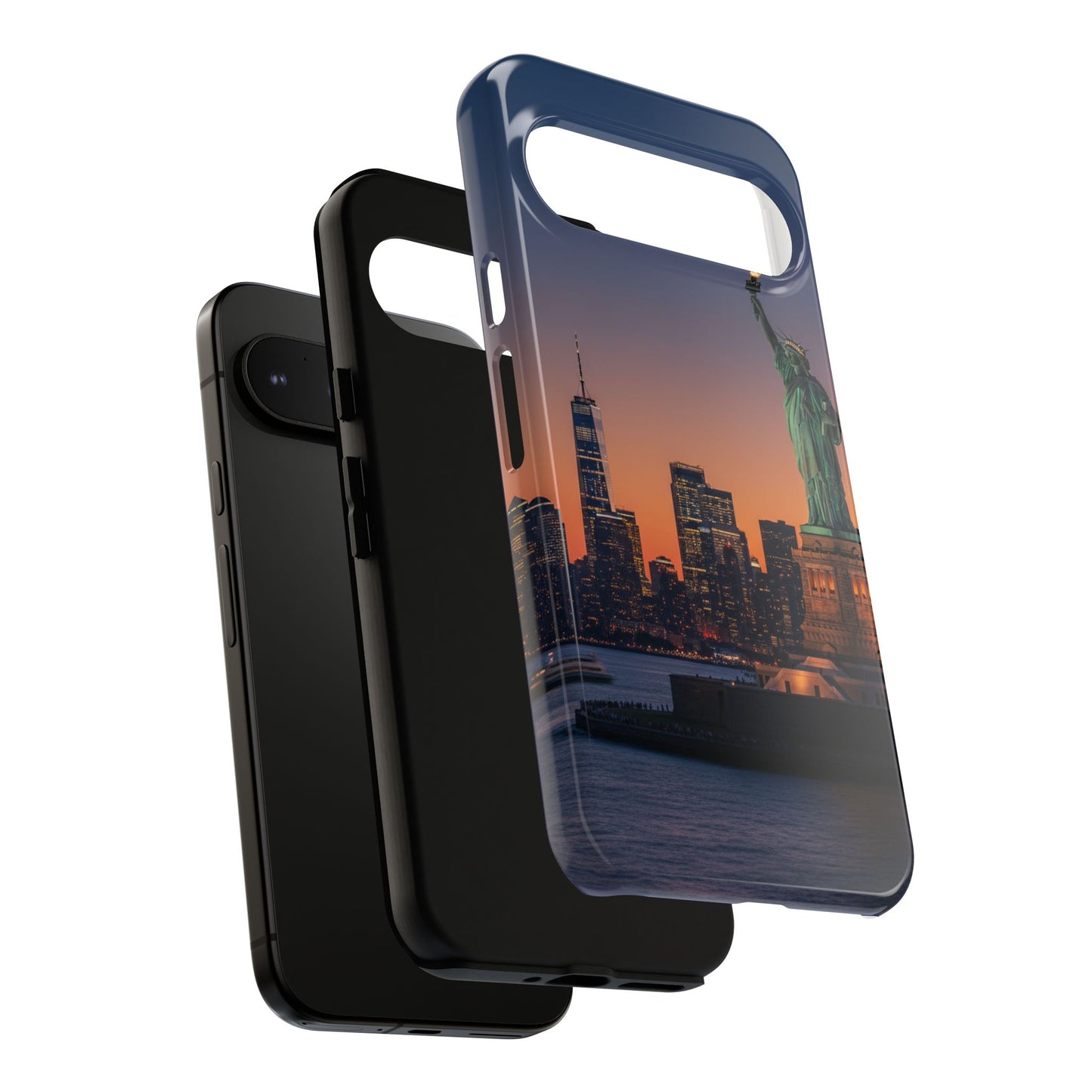 Statue of Liberty Sunset Phone Case – New York City Skyline Travel Aesthetic Tough Case