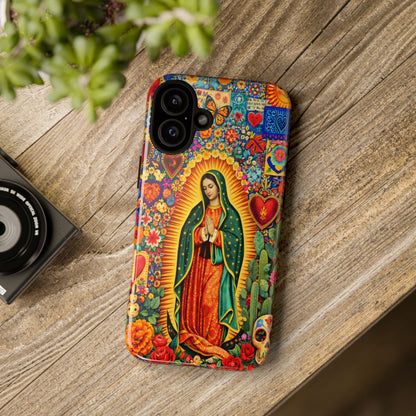 Virgin Mary Guadalupe Phone Case Mexican Folk Art Tough Cover iPhone Samsung
