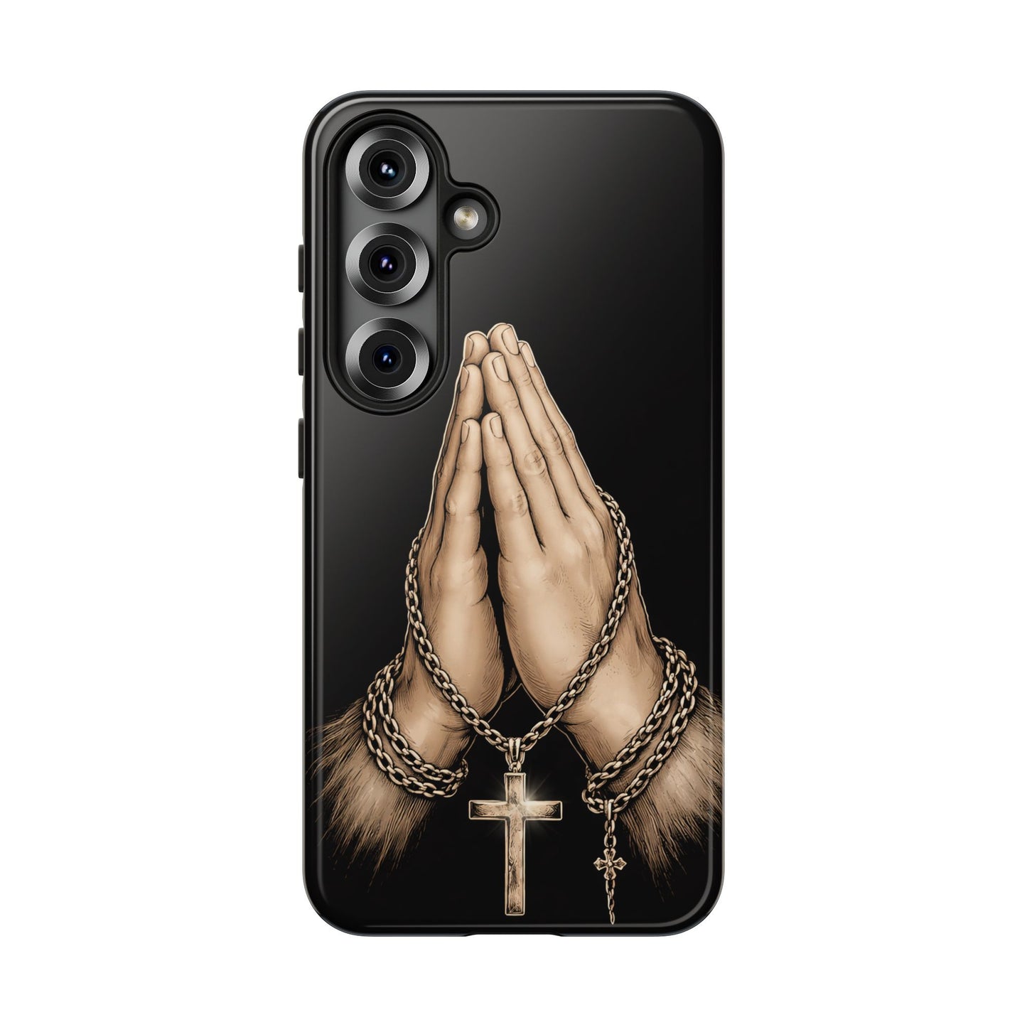 Praying Hands Cross Phone Case – Christian Faith Scripture Cover