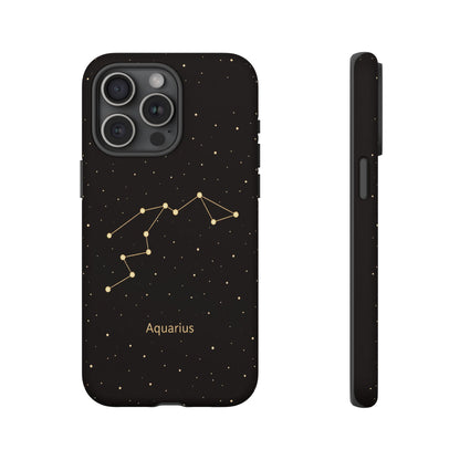 Aquarius Zodiac Constellation Phone Case – Luxe Gold Celestial Cover