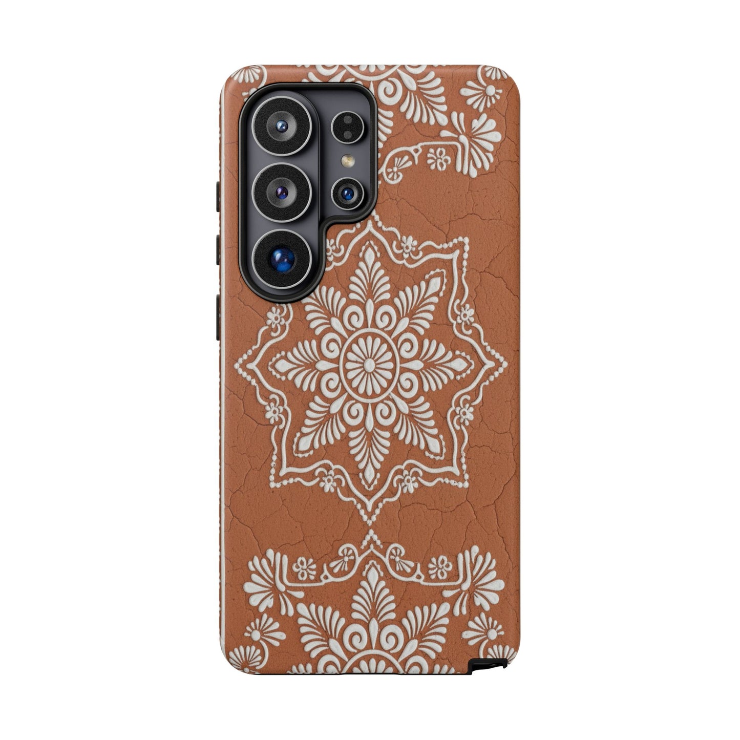 Talavera Terracotta Phone Case | Mexican Floral Pattern iPhone & Samsung Tough Case | Boho Clay Aesthetic Cover