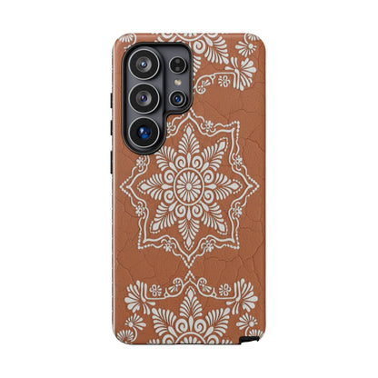 Talavera Terracotta Phone Case | Mexican Floral Pattern iPhone & Samsung Tough Case | Boho Clay Aesthetic Cover