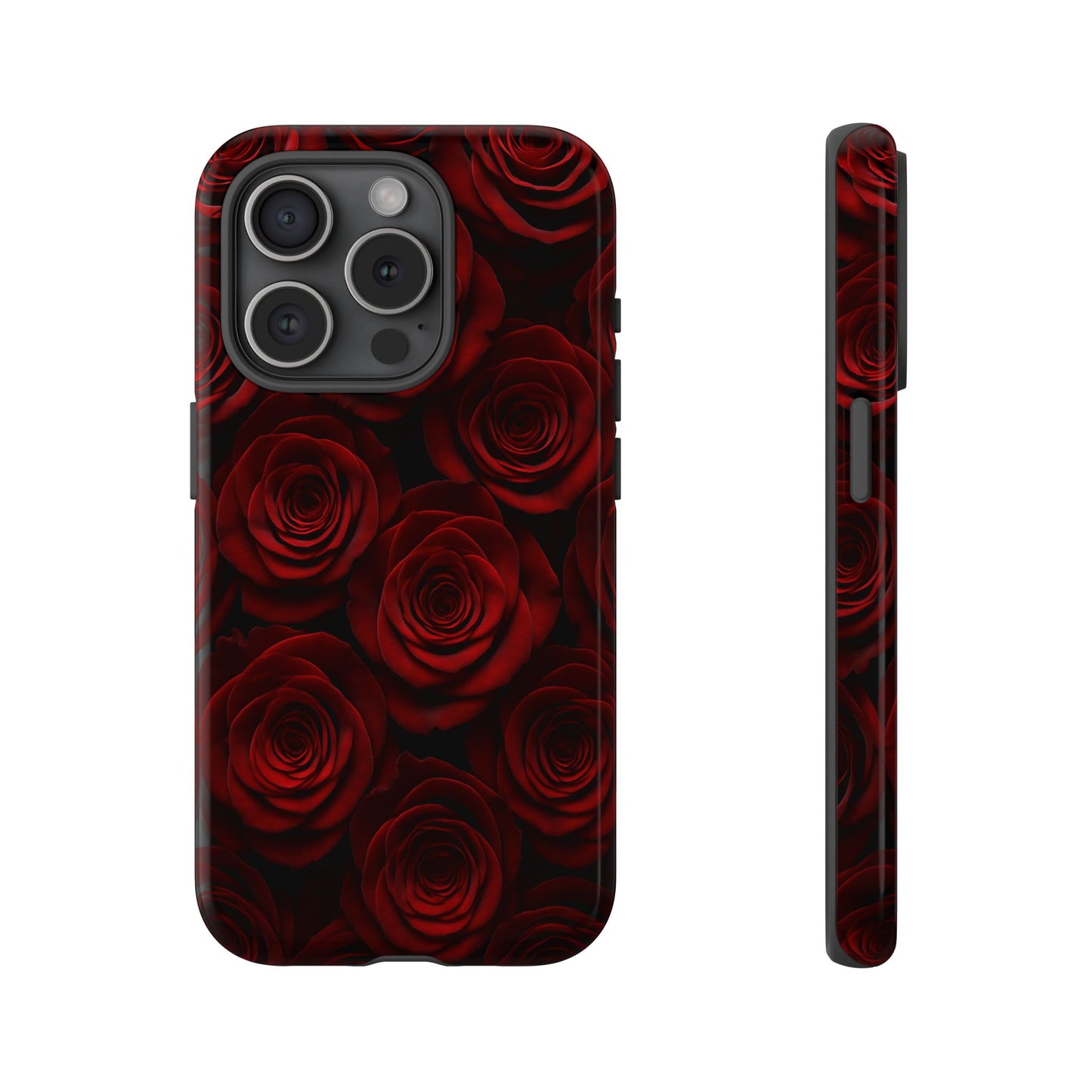 Dark Red Rose Phone Case – Gothic Floral Tough Case (iPhone, Samsung, Pixel)