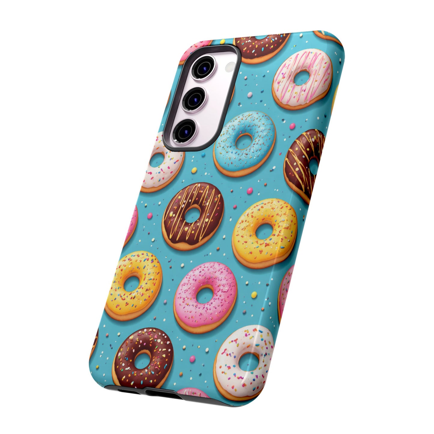 Cute Donut Pattern Phone Case – Colorful Sprinkles Dessert Design for Iphone, Samsung Galaxy and Pixel