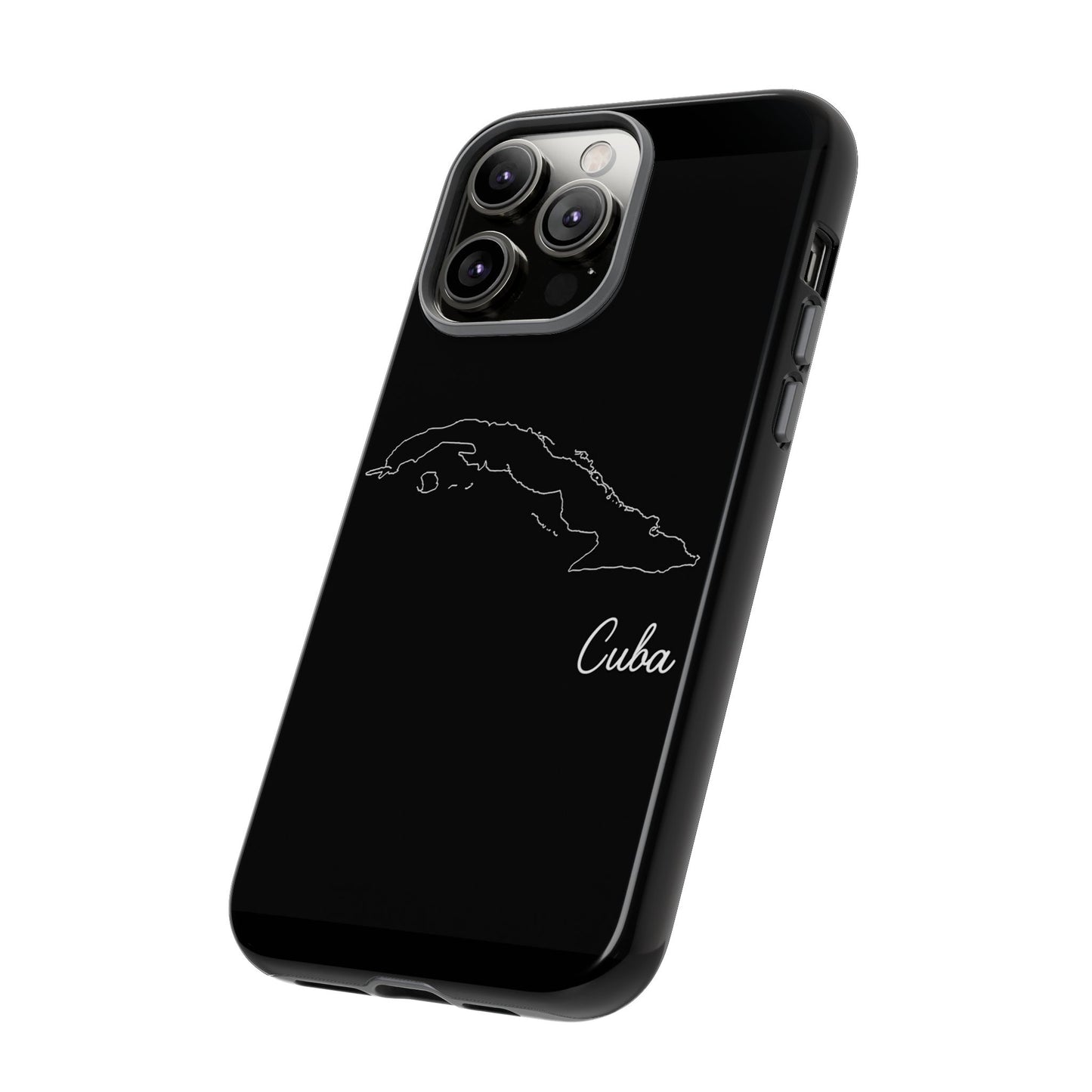 Cuba Outline Phone Case – Minimal Country Map Tough Case (iPhone, Samsung, Pixel)