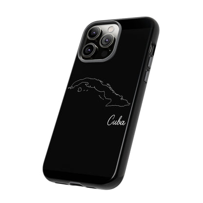 Cuba Outline Phone Case – Minimal Country Map Tough Case (iPhone, Samsung, Pixel)