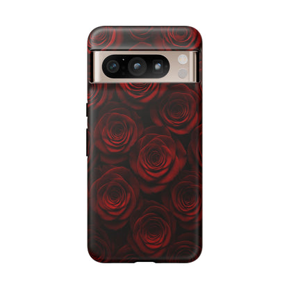 Dark Red Rose Phone Case – Gothic Floral Tough Case (iPhone, Samsung, Pixel)