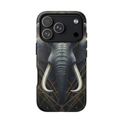 Elephant Mandala Phone Case – Black and Gold Spiritual Elephant Tough Protective Case