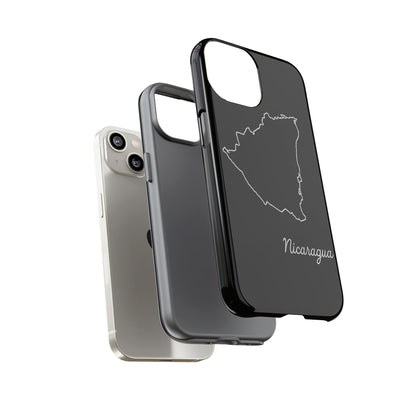 Nicaragua Outline Phone Case – Minimal Country Map Tough Case (iPhone, Samsung, Pixel)