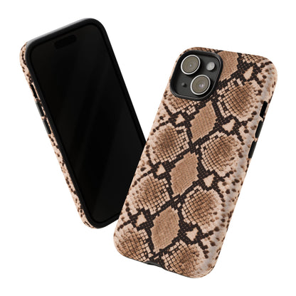 Snake Print Phone Case – Brown Python Pattern Slim Protective Cover for Iphone, Samsung Galaxy and Pixel