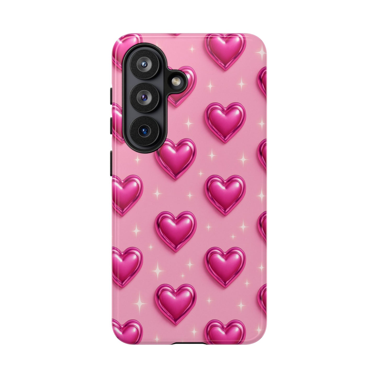 Pink Heart Pattern Phone Case | Tough Protective Case for Iphone, Samsung Galaxy and Pixel