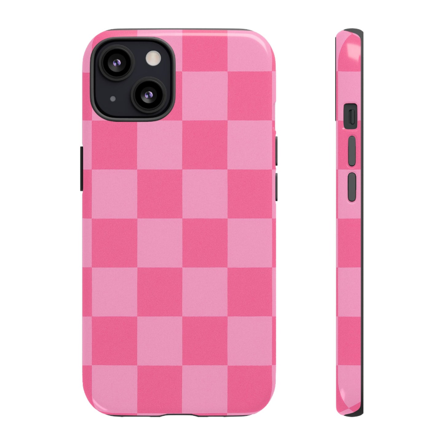 Pink Checkerboard Phone Case | Cute Aesthetic Checkered iPhone & Samsung Tough Case
