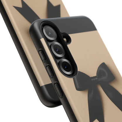 Black Bow Phone Case | Elegant Coquette Bow Design | Chic Neutral Tough Case for iPhone & Samsung