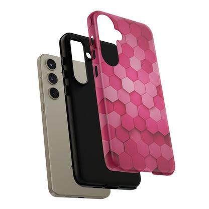 Hot Pink Hexagon Phone Case | Honeycomb Geometric Aesthetic | Cute Pink iPhone & Samsung Tough Protective Case