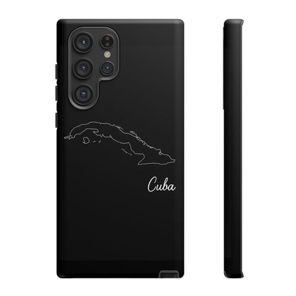 Cuba Outline Phone Case – Minimal Country Map Tough Case (iPhone, Samsung, Pixel)