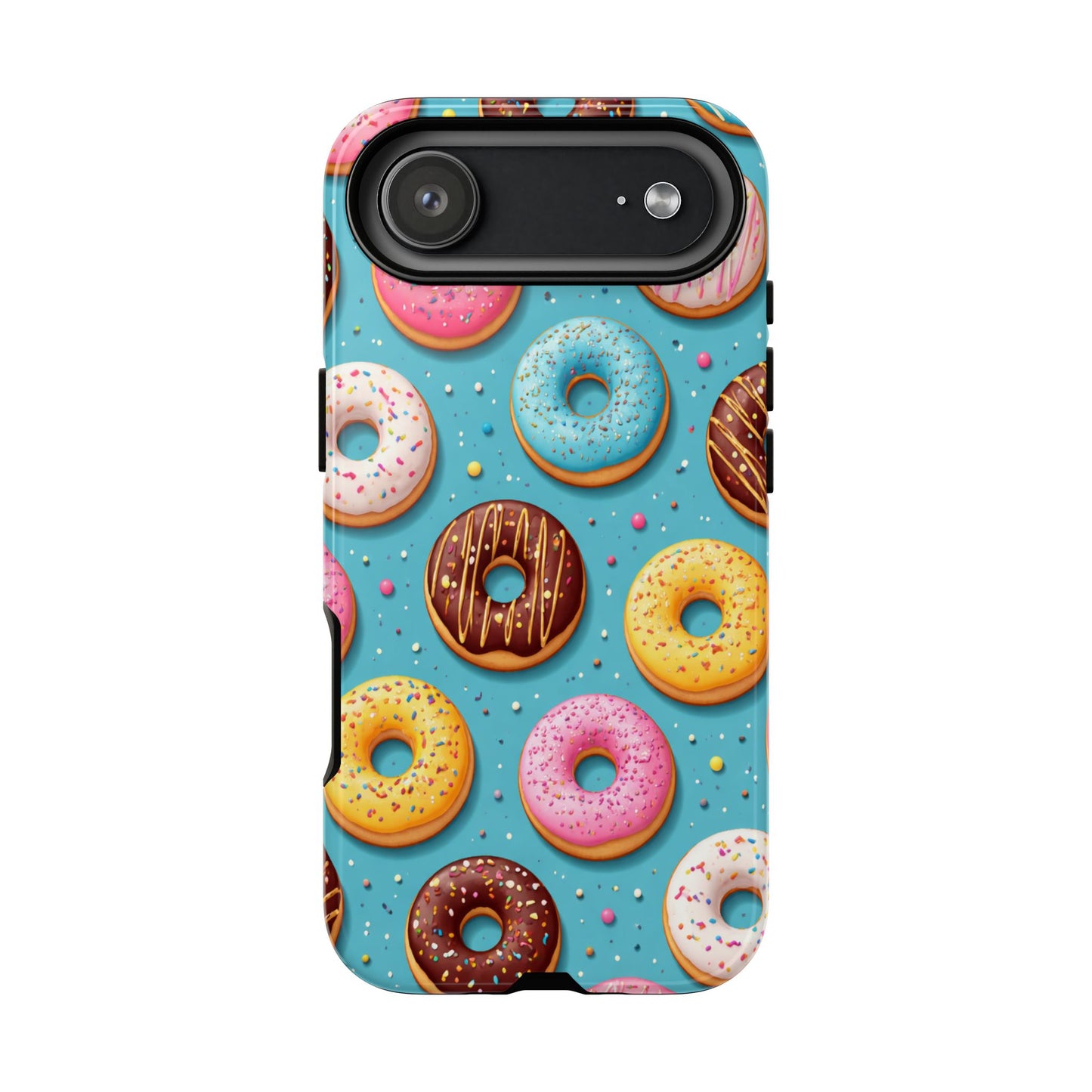 Cute Donut Pattern Phone Case – Colorful Sprinkles Dessert Design for Iphone, Samsung Galaxy and Pixel