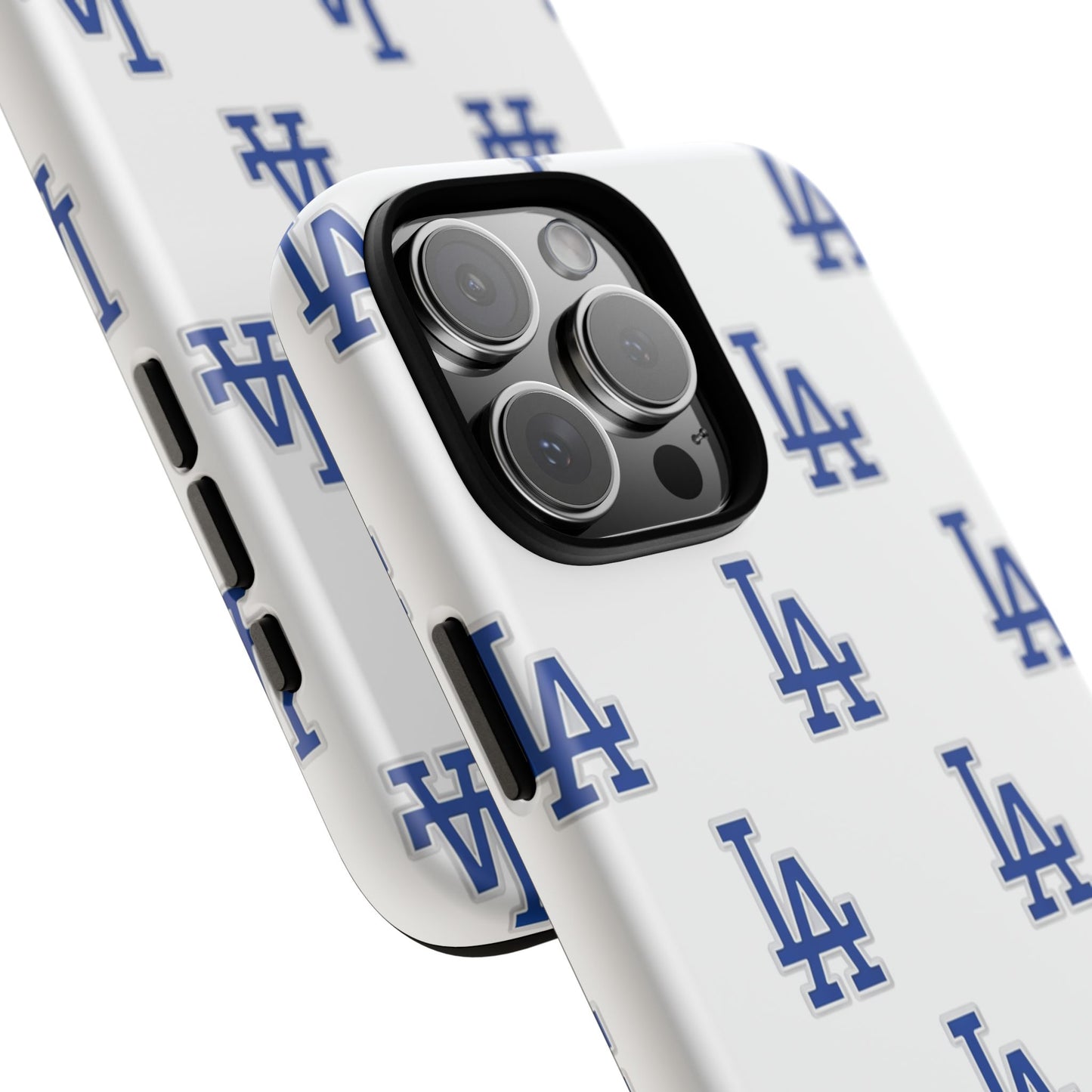 Blue LA Monogram Pattern Phone Case | Minimal Baseball Inspired Tough Cover