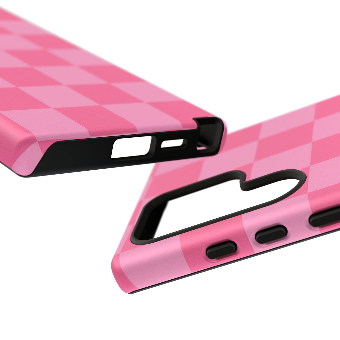Pink Checkerboard Phone Case – Cute Aesthetic Tough Case for iPhone & Samsung