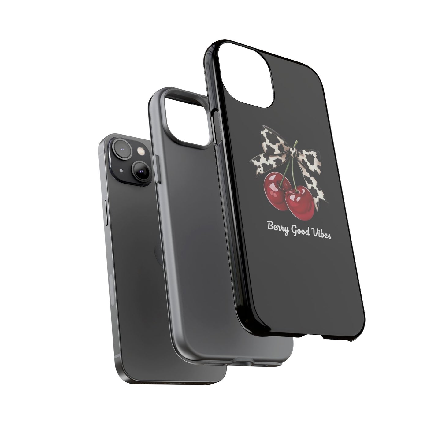 Cherry Cow Print Phone Case | Coquette Bow Aesthetic iPhone & Samsung Tough Case