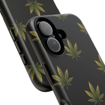 Cannabis Leaf Phone Case Green Weed Leaf Pattern Tough Protective Cover