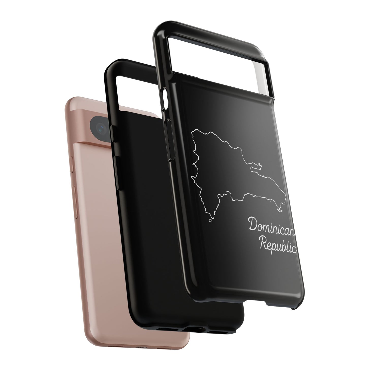 Dominican Republic Outline Phone Case – Minimal Country Map Tough Case (iPhone, Samsung, Pixel)