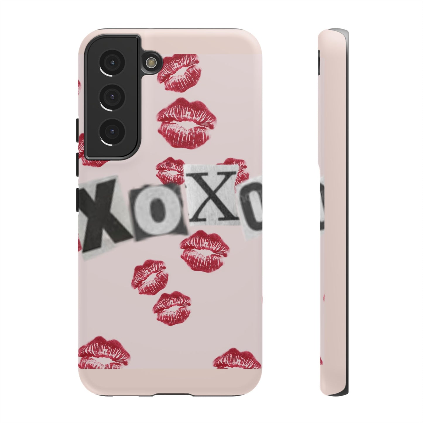 XOXO Kiss Print Phone Case | Coquette Valentine Aesthetic | Cute Pink Lipstick Kiss Tough Case for iPhone & Samsung