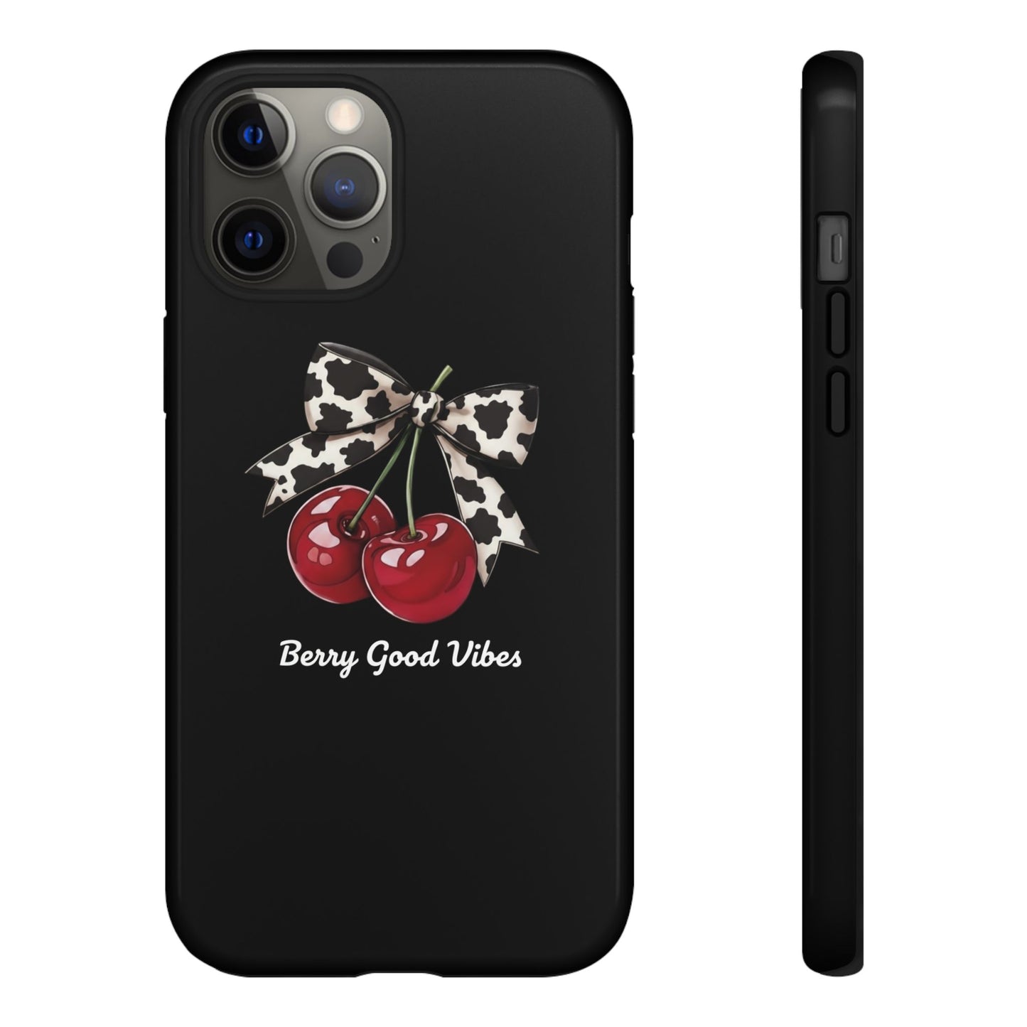 Cherry Cow Print Phone Case | Coquette Bow Aesthetic | Tough Protective Case