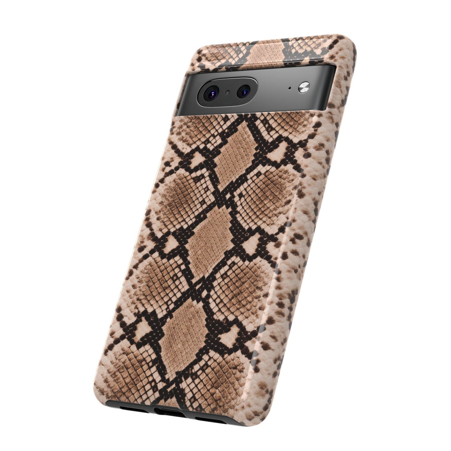 Snake Print Phone Case – Brown Python Pattern Slim Protective Cover for Iphone, Samsung Galaxy and Pixel