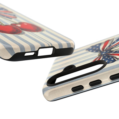 Patriotic Cherry Phone Case Americana Coquette Aesthetic iPhone Samsung