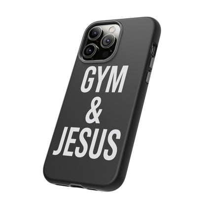 Gym & Jesus Phone Case Christian Faith Workout Gym Motivation Case