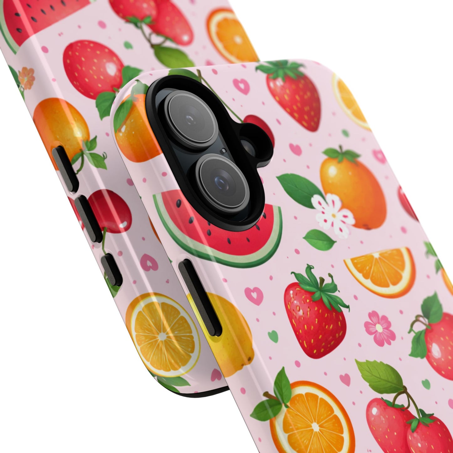 Fruit Phone Case – Tough Shockproof, Strawberry Cherry Citrus Summer Design for Iphone, Samsung Galaxy and Pixel