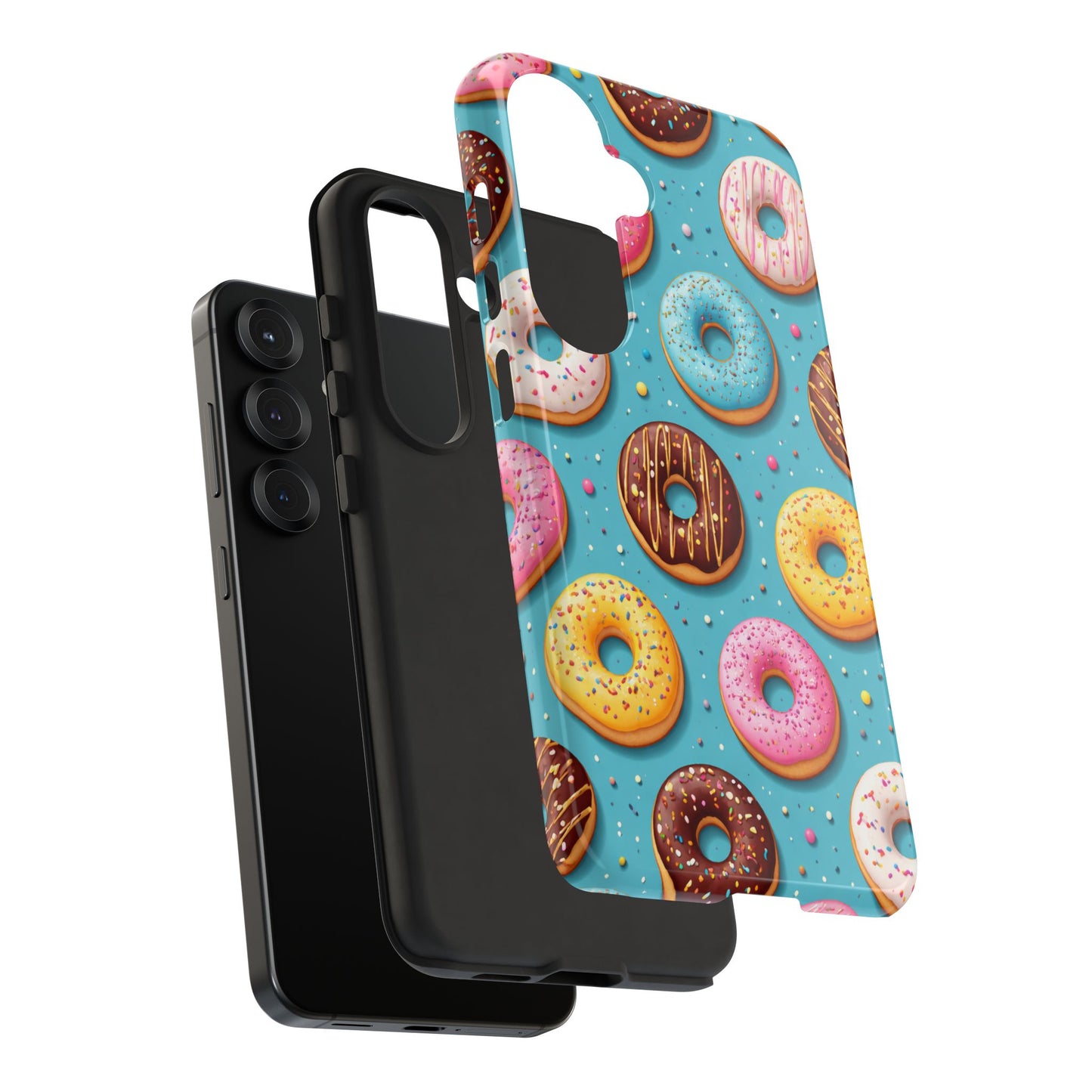 Cute Donut Pattern Phone Case – Colorful Sprinkles Dessert Design for Iphone, Samsung Galaxy and Pixel