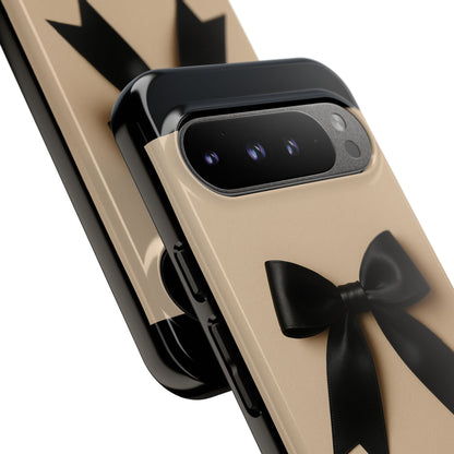 Black Bow Phone Case | Elegant Coquette Bow Design | Chic Neutral Tough Case for iPhone & Samsung